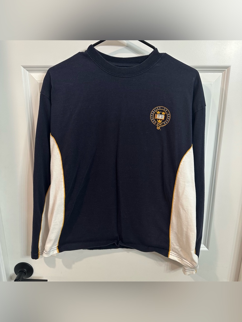 Vintage University Of Oxford Navy Long Sleeve T Shirt Size S